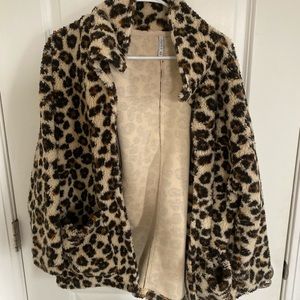 Z Supply cheetah fur coat